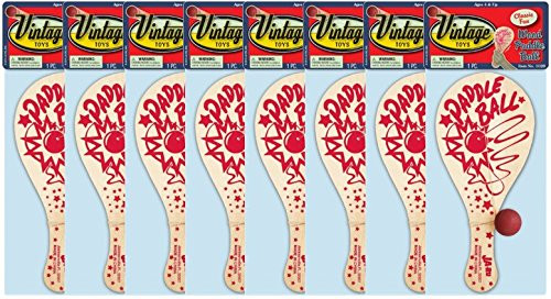 Ja-Ru Vintage Wood Paddle Ball Party Favor Bundle Pack
