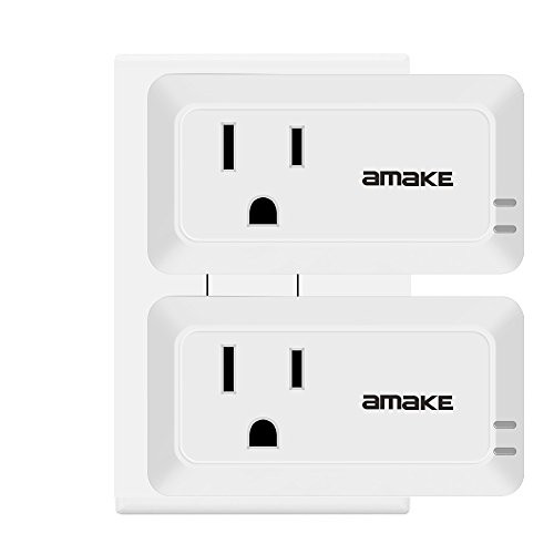 Smart Plug (15A,2 Pack), AMAKE WiFi Enabled Mini Smart Switch, Work with Amazon Alexa & Google Assistant, No Hub Required, Remote Control Your Devices from Anywhere, ETL Listed [Upgraded Version]