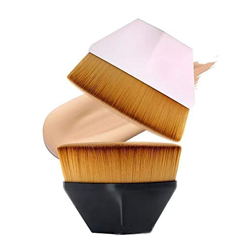 2PCS Foundation Makeup Brush Flat Top Kabuki Brushes For Blending Liquid Cream or Flawless Powder Cosmetics for Face Body Cosmetic Tool