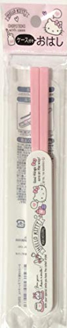 Sanrio Hello Kitty Plasticks Chopsticks 18 cm with Sliding Case Kitchen Tea Time