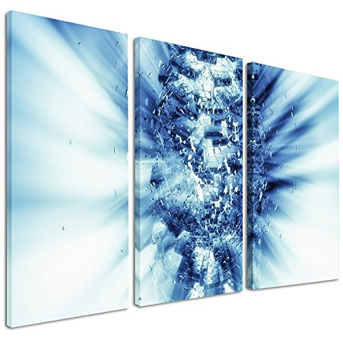 Design Art Fractal 3D Blue Splash Burst Abstract on Canvas Art Wall Photgraphy Artwork Print