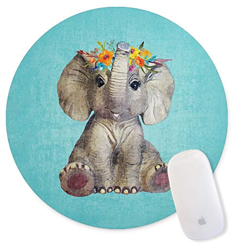 Cute Elephant Character with a Garland on The Mouse pad Mousepad NonSlip Rubber Gaming Mouse Pad Rectangle Mouse Pads for Computers Laptop