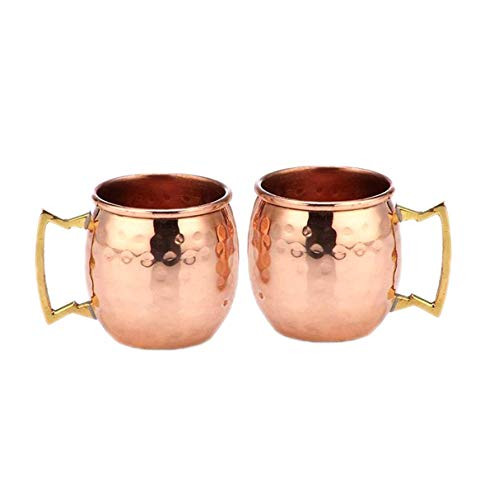 Buddha4all 2 Oz Solid Copper Mini Moscow Mule Shot Mug Set Authentic 100 Solid Copper Hammered Moscow Mule Mug 2Oz Shot Glass  Set SET OF 2