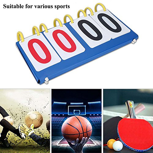 Portable Table Scoreboard 3/4 Digit Flip Table Tennis Score Board Sports Scoreboard for Volleyball Basketball Football Table Tennis Set Score (4 Digit Scoreboard )