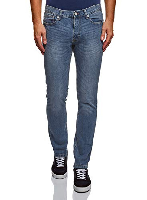 oodji Ultra Mens Basic MidRise Jeans Blue 36W  32L US 36  XL