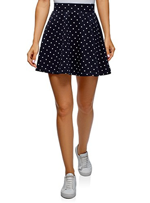 oodji Ultra Womens Flared Cotton Skirt Blue 10 oodji Ultra Womens Flared Cotton Skirt Blue 10