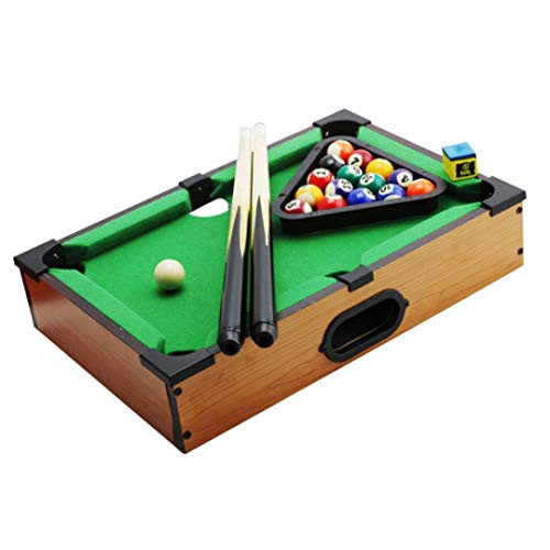 Macro Giant 20 Inch Wooden Tabletop Billiard Mini Indoor Tabletop Pool Set Miniature Game Family Fun Entertainment