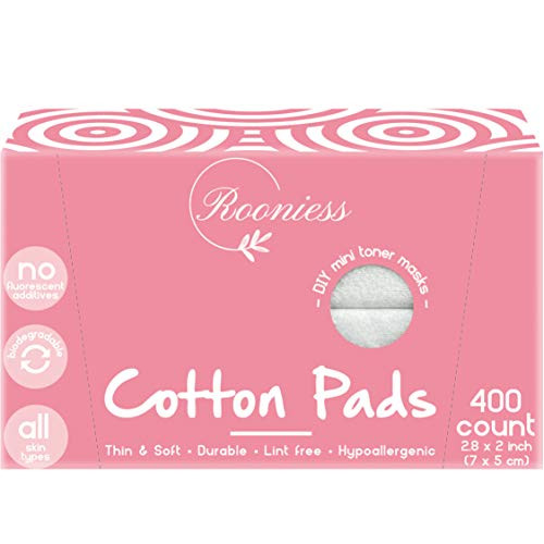 Thin Square Cotton Pads for Face Design for Toner and Makeup Remover 2x28 inch 400 count Japanese Korean Skincare Lint Free Cosmetic Pads