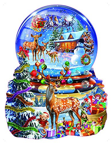 Christmas Snow Globe Shaped 1000 Pc Jigsaw Puzzle by SunsOut