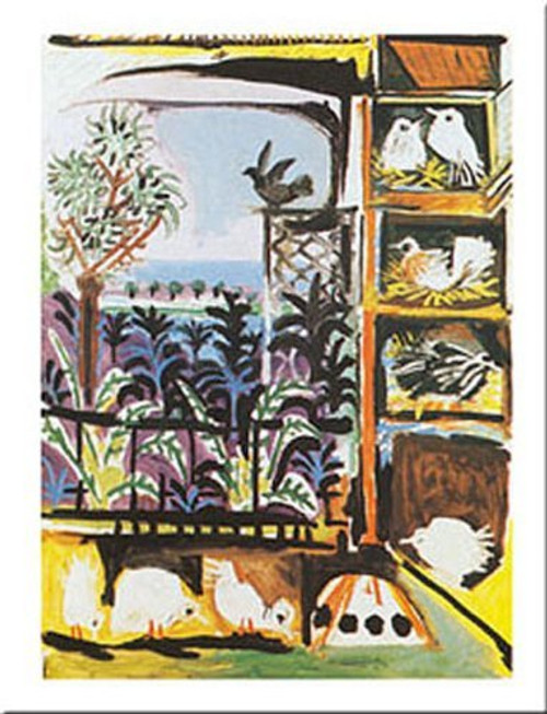 Buyartforless The Pigeons by Pablo Picasso 20x16 Art Print Poster