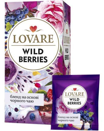 LOVARE Share the Love Tea Wild Berries Black Tea with Berries Flower Petals and Forest Berries Flavour 24 Tea Bags