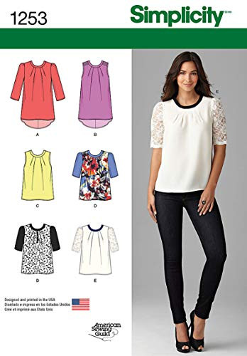 Simplicity American Sewing Guild Pattern 1253 Misses Top with Length Variations Sizes 4-6-8-10-12