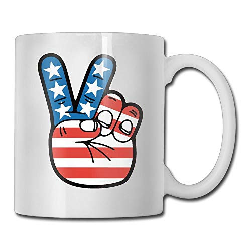 Finger Peace Flag Funny Coffee Mug Cool Coffee Tea Cup 11oz