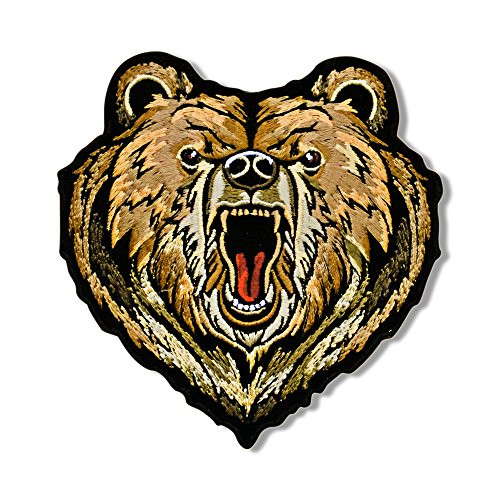 Hot Leathers BEAR IronOn  SawOn High Thread Embroidered Rayon PATCH  4 x 4 Heat Sealed Backing
