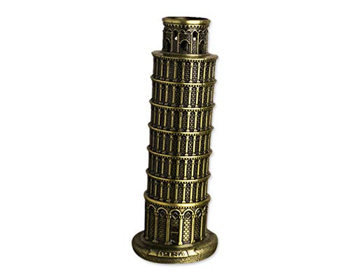 DS DISTINCTIVE STYLE Metallic Leaning Tower of Pisa Statue 6 Inch Souvenir Figurines Tower Model Kit for Home Decoration Party