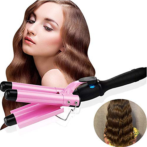 3 Barrel Curling Iron Hair Waver Crimper Hair Iron with LCD Temperature 176?446?Display Dual Voltage Beach Wave Iron Wavy Hair Curler Ceramic Tourmaline Triple Barrel Curling Wand 1 Inch Pink 3 Barrel Curling Iron Hair Waver Crimper Hair Iron with LCD Temperature 176?446?Display Dual Voltage Beach Wave Iron Wavy Hair Curler Ceramic Tourmaline Triple Barrel Curling Wand 1 Inch Pink