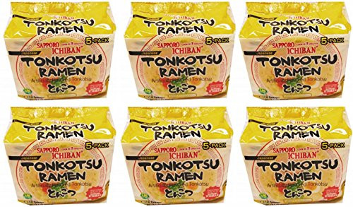 Sapporo Ichiban Japan Tonkotsu Instant Ramen Bag 5 Pc meals 185oz Pack of 6