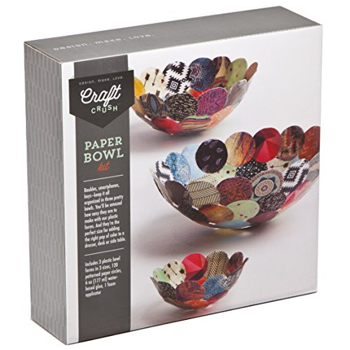 Ann Williams Group Craft Crush Paper Bowls - Make 3 DIY Different Sized Decorative Bowls - Crafting Kit for Teens & Adults