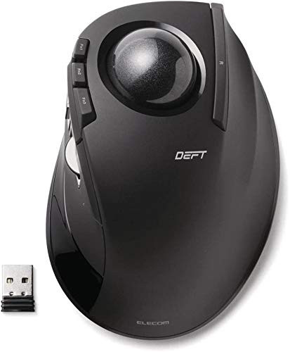 ELECOM 24GHz Wireless FingerOperated Trackball Mouse EXG Series 8Button Function with Smooth Tracking Precision Optical Gaming Sensor MDT1DRBK