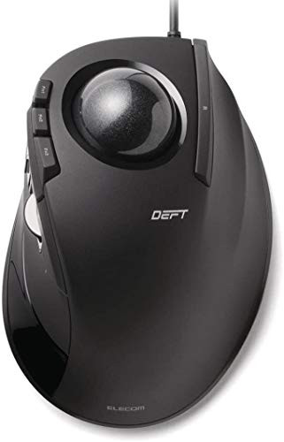ELECOM Wired FingerOperated Trackball Mouse EXG Series 8Button Function with Smooth Tracking Precision Optical Gaming Sensor MDT1URBK