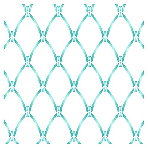 Art Deco Trellis Stencil 65 x 65 inch S  Classic Deco Allover Insect Lattice Wall Stencils