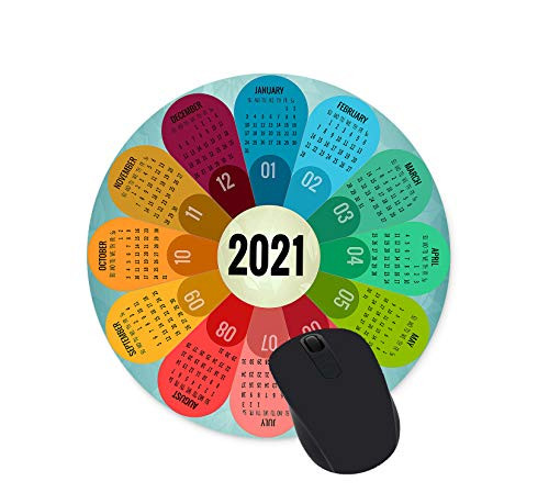2021 Calendar Colorful Petal Mouse Pad Game Mouse Pad Computer Accessories Mouse Pad Office Mouse Pad Round NonSlip Neoprene Mouse Pad