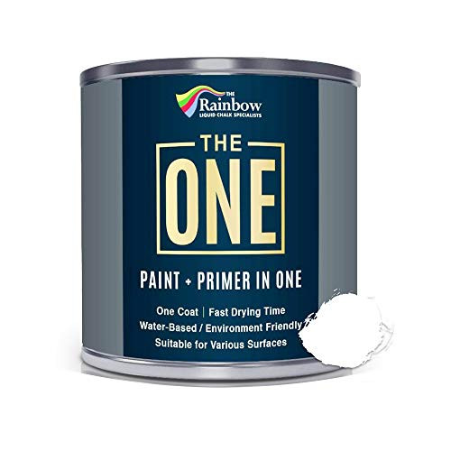 The ONE Paint  White  1 Liter  Gloss Finish Multi Surface for Wood Brick Fence Front Door Furniture Siding Barn  Interior or Exterior