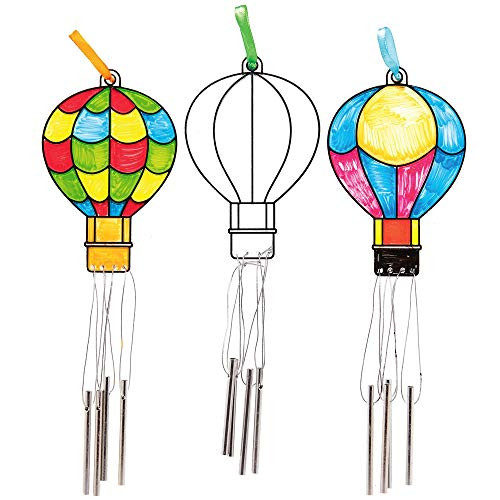 Baker Ross AT677 Hot Air Balloon Color in Wind Chime Ornaments Suncatcher Stained Glass Effect for Children to Make and Display Pack of 4 Assorted Baker Ross AT677 Hot Air Balloon Color in Wind Chime Ornaments Suncatcher Stained Glass Effect for Children to Make and Display Pack of 4 Assorted