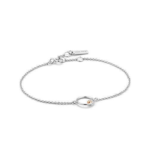 925 Sterling Silver Layering Boho Circle Chain Dainty Bangle Bracelet Silver  Rose Gold Two Tone