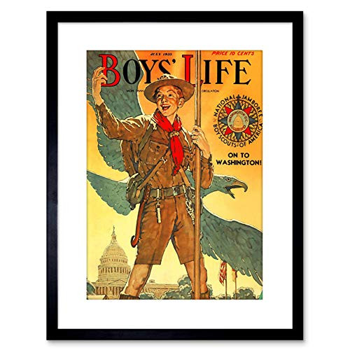 9x7  Comic Boys Life Scout Eagle White House Jamboree Framed Art Print F97X259