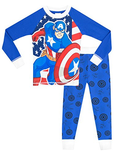 Marvel Captain America Boys Captain America Pajamas Size 5 Blue