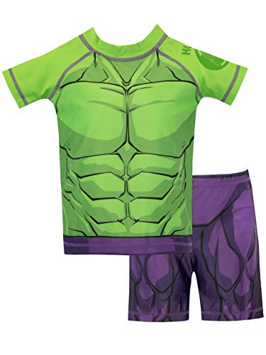 Marvel Boys The Incredible Hulk Two Piece Swim Set Size 6 Green