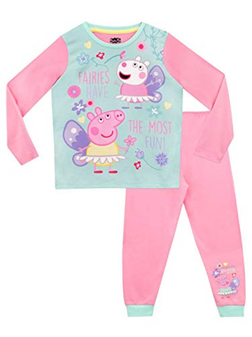 Peppa Pig Girls Fairy Pajamas Pink Size 4