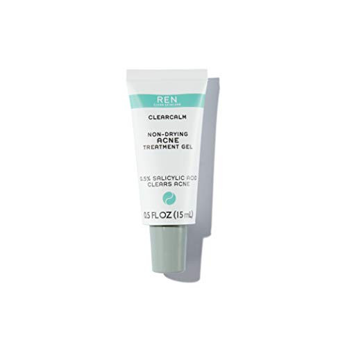 REN Clean Skincare Clearcalm NonDrying Acne Treatment Gel 05 Fl Oz Minimize Blemishes Blackheads Dark Spots  Visible Pores