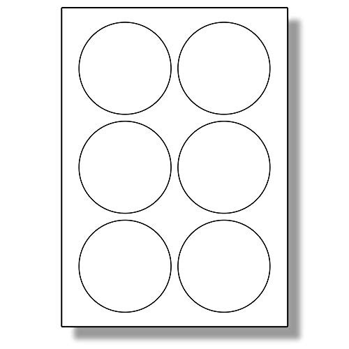 6 Per PageSheet 5 Sheets 30 Round Sticky Labels Label Planet White Blank Matt SelfAdhesive A4 Circular Circle Price Pricing Stickers Printable with Laser or Inkjet Printer LP688R