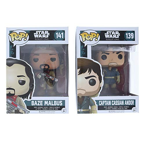 POP! Funko Star Wars Rogue One Baze Malbus and Captain Cassian Andor Bundle (Set of 2)