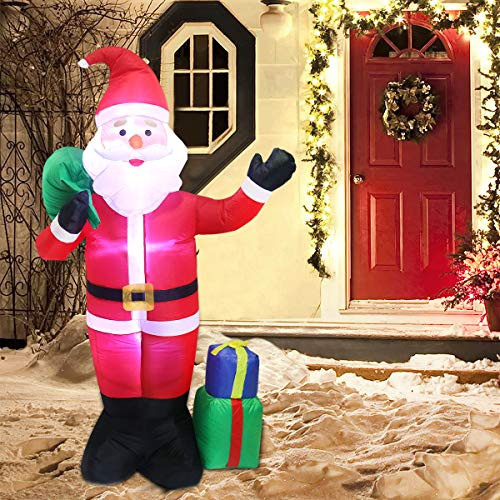 Lovezone 6ft Outdoor Inflatable Christmas Decorations  Builtin LED Lights Blow Up Santa Claus Christmas Yard Decorations for Indoor and Outdoor Garden Lawn Xmas Decor Lovezone 6ft Outdoor Inflatable Christmas Decorations  Builtin LED Lights Blow Up Santa Claus Christmas Yard Decorations for Indoor and Outdoor Garden Lawn Xmas Decor