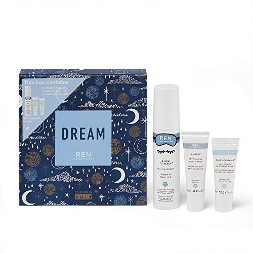 REN Clean Skincare Nighttime Skincare Sleep 3Piece Set 47 Value Includes Sleep Pillow Spray AntiAging Cream  Purity Cleansing Balm