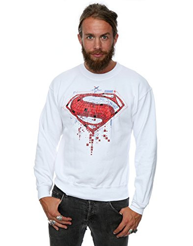 DC Comics Mens Batman v Superman Geo Logo Sweatshirt Medium White