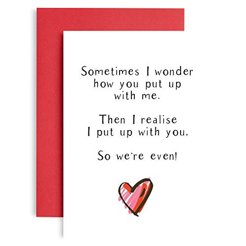 We Put up with Each Other! Funny Anniversary Card  Wedding Anniversary Card  Birthday Cards for Him  Birthday Cards for her  Witty Card for Husband  Banter Card for Wife Anniversary Card  A5