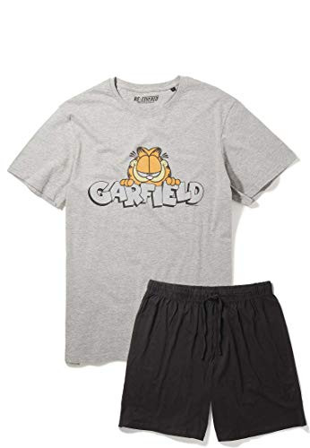 Recovered Garfield Vintage Peeking Logo GreyBlack Lounge Set Size XXL