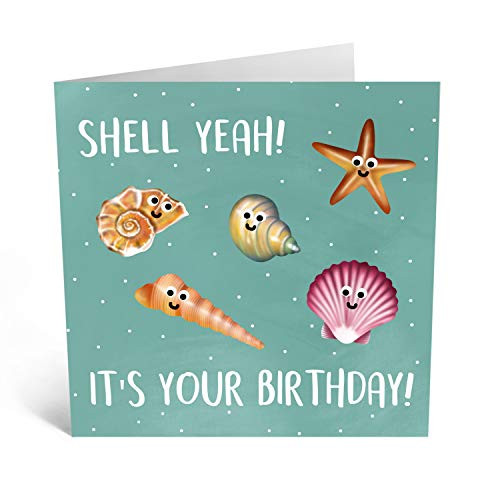 Central 23  Cute Birthday Card  Shell Yeah!  Pun  For Friends  Comes with Fun Stickers
