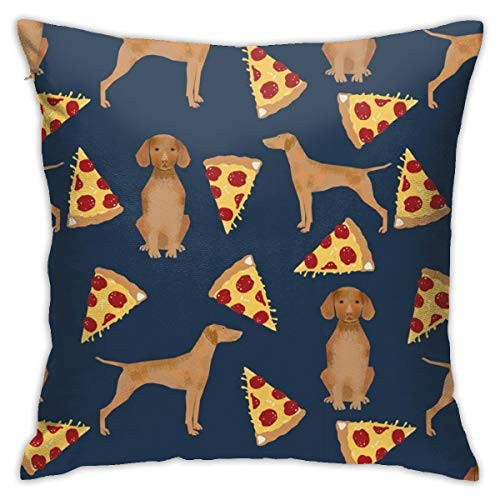 antoipyns Vizsla Pizza Pillowcases Living Room Home Decor Case Cushion Cover for Sofa Couch Cushion Square 18 X 18 Inches Pillowcases