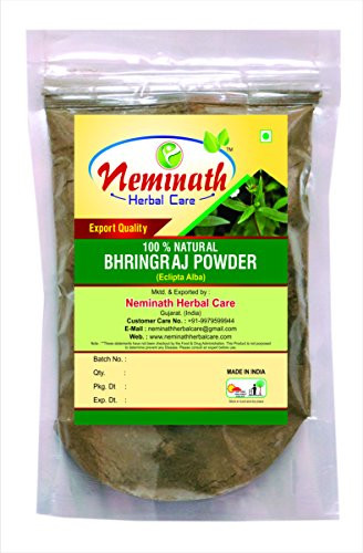 Natural Bhringraj Leaves Powder for FIGHTING HAIR FALL ECLIPTA ALBA NATURALLY by Neminath Herbal Care 100 Grams