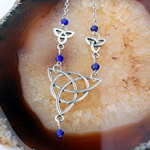 Mosako Boho Crystal Head Chain Silver Hollow Headpieces Halloween Hair Accessories for Women and Girls Blue