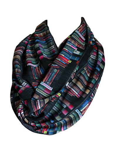 Etwoas Bookshelf Black Infinity Scarf Circle Scarf Loop Scarf