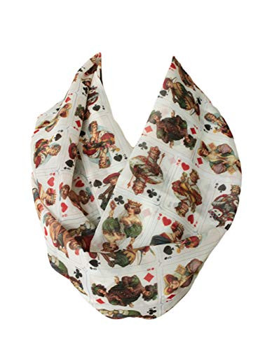 Etwoas Playing Card Pattern Infinity Scarf Circle Loop Scarf