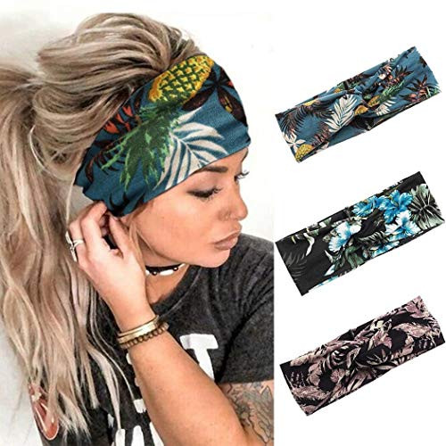 Catery Boho Headbands Criss Cross Headband Headpiece Bohemia Floal Twist Head Wrap Hair Band Vintage Stylish Elastic Turban Fabric Hairbands Fashion Hair Accessories for WomenPack of 3 Fashion Catery Boho Headbands Criss Cross Headband Headpiece Bohemia Floal Twist Head Wrap Hair Band Vintage Stylish Elastic Turban Fabric Hairbands Fashion Hair Accessories for WomenPack of 3 Fashion