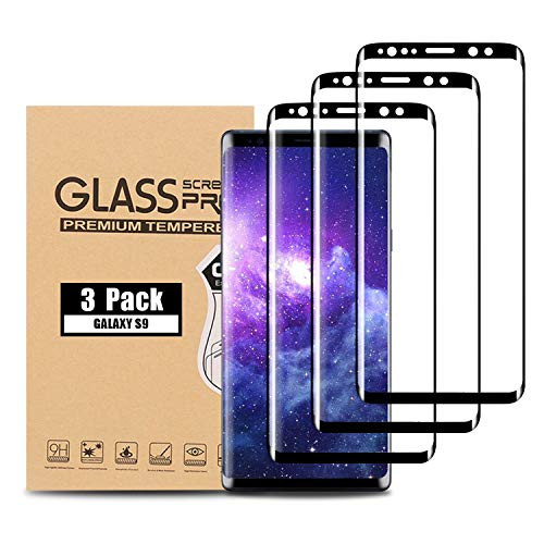 3 Pack for Samsung Galaxy S9 Screen ProtectorHD Clear9H Hardness 3D Full Coverage BubbleFreeCase Friendly Tempered Glass Screen Protector for Samsung Galaxy S9Not for S9 Plus