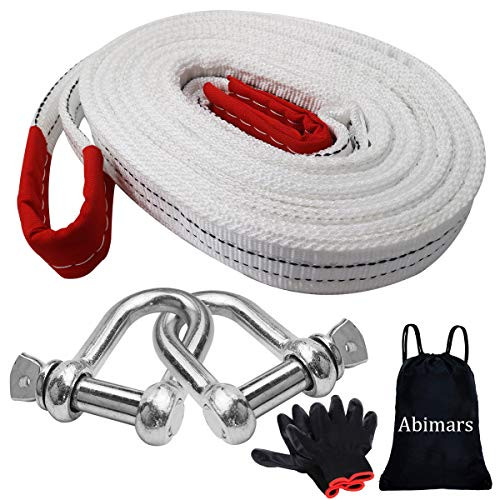 Abimars Tow Rope 2 x 164 Polyester Tow Strap Up to 17600 Lb Heavy Duty Towing Rope and Cables with 2 Safety Hooks Road Recovery Towing Cable Winch Strap Abimars Tow Rope 2 x 164 Polyester Tow Strap Up to 17600 Lb Heavy Duty Towing Rope and Cables with 2 Safety Hooks Road Recovery Towing Cable Winch Strap